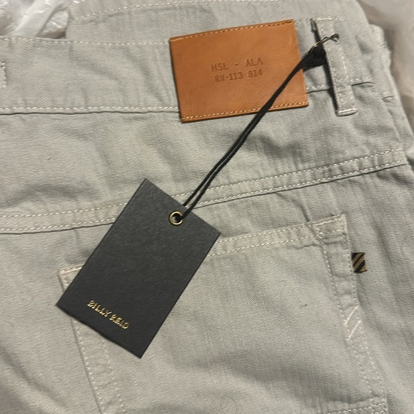 Billy Reid Cotton Linen 5 Pocket Pant in Quarry - Picture 11 of 14